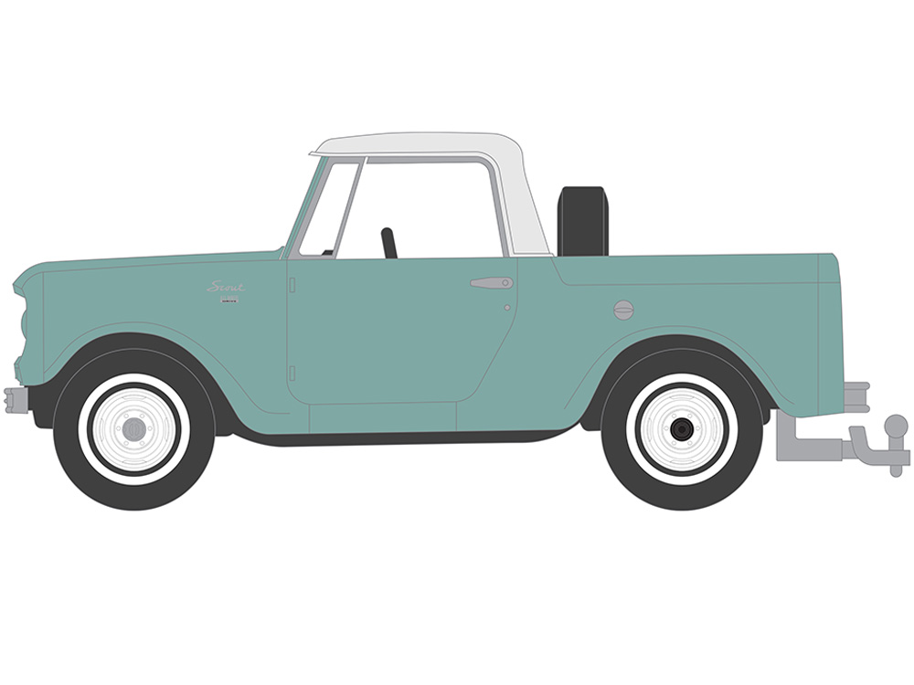 1965 Harvester Scout Half Cab Pickup  Aspen Green "Blue Collar Collection" Series 13 1/64 Diecast Model Car by Greenlight
