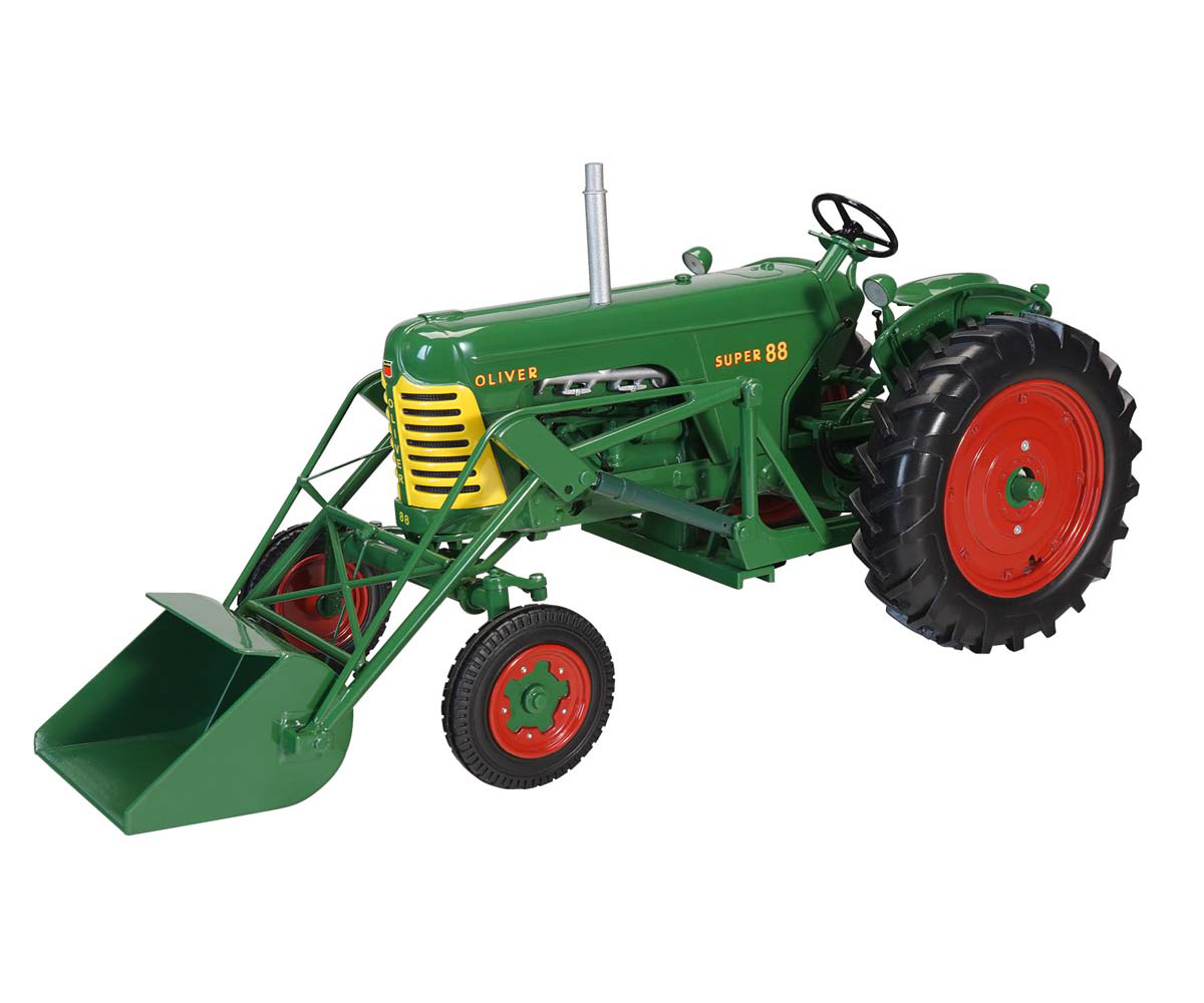 Oliver Super 88 Wide Front With Loader Green "classic Series" 1/16 Diecast Model By Speccast