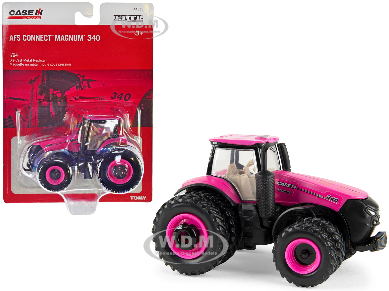 Case IH AFS Connect Magnum 340 Tractor Magenta with Dual Wheels "Case IH Agriculture" 1/64 Diecast Model by ERTL TOMY