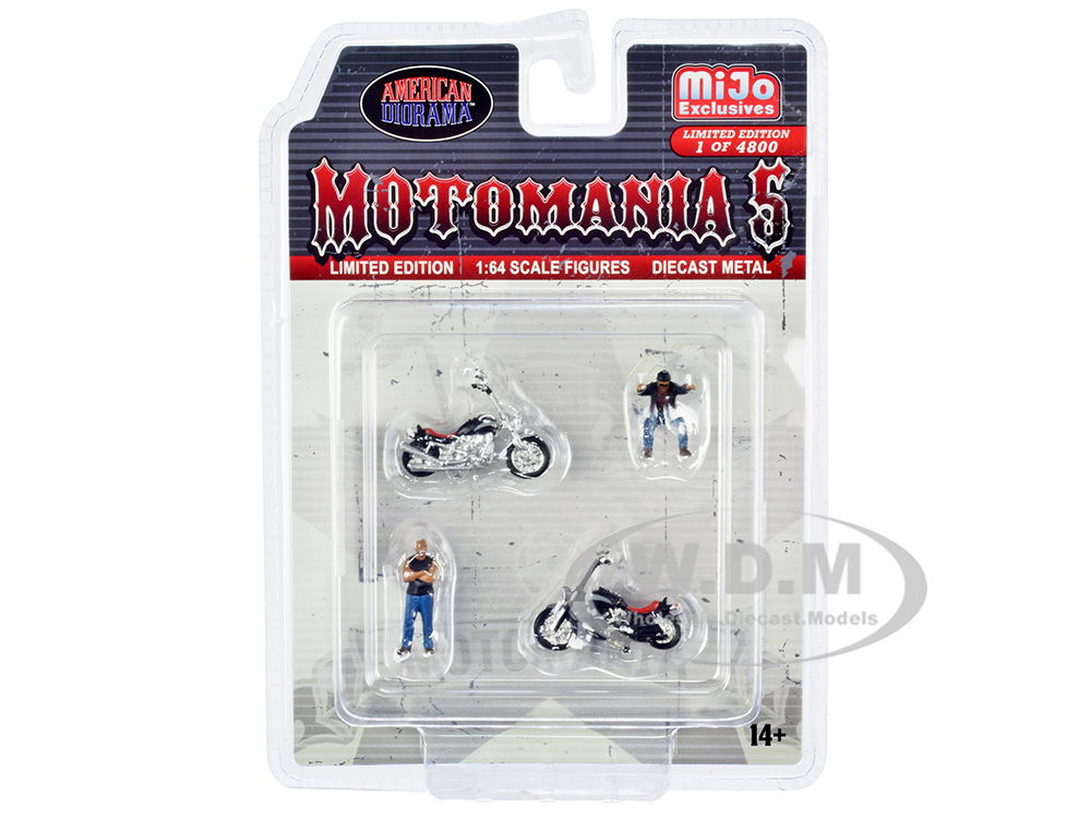 Photos - Model Building Kit Die-Cast "Motomania 5" 4 piece Diecast Set  Limited Ed (2 Figures and 2 Motorcycles)