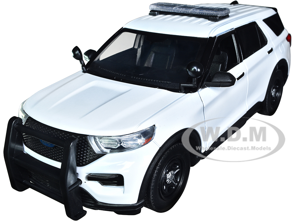 Photos - Model Building Kit Die-Cast  Ford Police Interceptor Utility Unmarked White 1/24 Diecast Model Car  2022