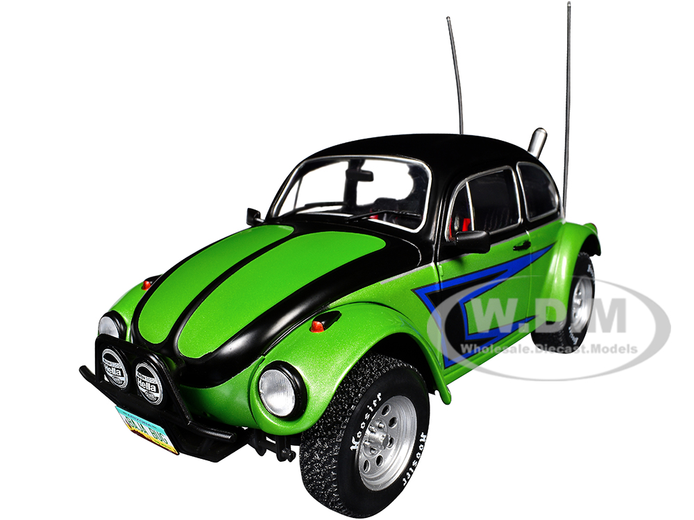 1976 Volkswagen Beetle Baja 1/18 Green Metallic and Black with Graphics 1/18 Diecast Model Car by Solido