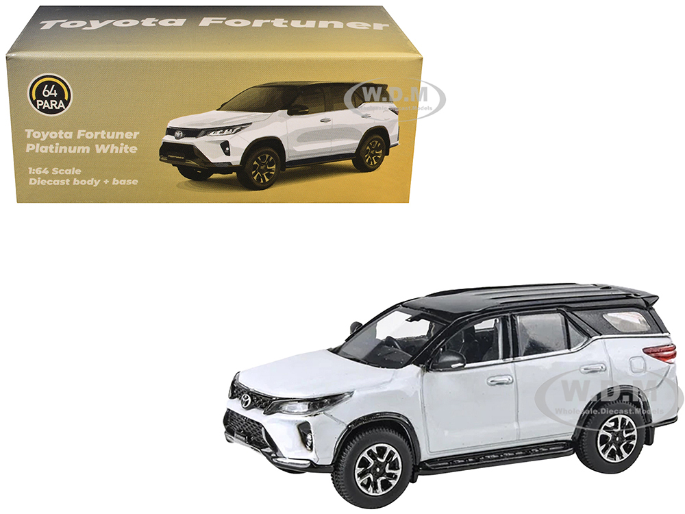 2023 Toyota Fortuner Platinum White with Black Top 1/64 Diecast Model Car by Paragon Models