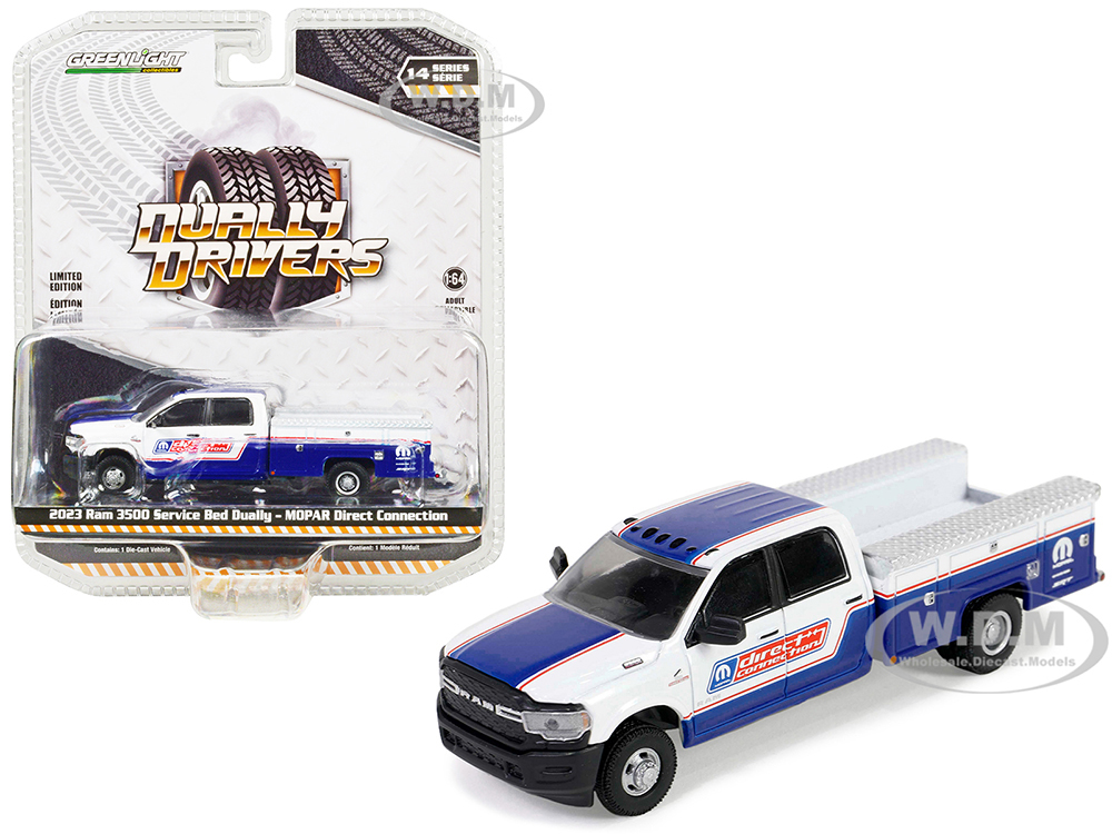 2023 Ram 3500 Service Bed Dually Pickup Truck White and Blue