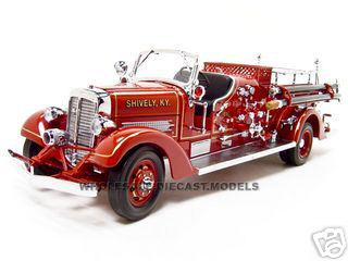 1938 Ahrens Fox VC Fire Engine Truck Red with Accessories 1/24 Diecast Model by Road Signature